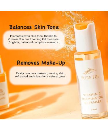 Pure Fiji Vitamin C Brightening Duo Kit - Anti-Aging Foaming Oil & Serum for All Skin Types - Brightens Hydrates & Reduces Wrinkles - Buy Online on GoSupps.com