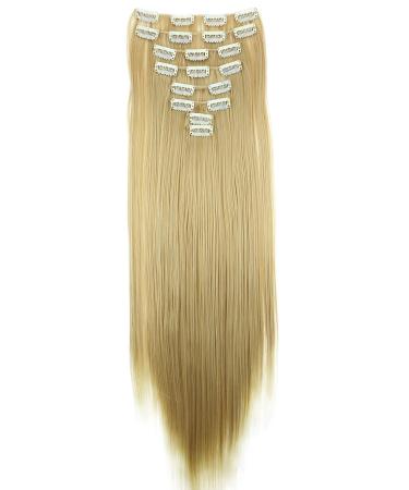 CAISHA by PRETTYSHOP XXL 24" 8 Pieces Set Clip In Extensions Hair Extension Hairpiece Straight Blond Mix CES4 blond mix #27T613 CES4