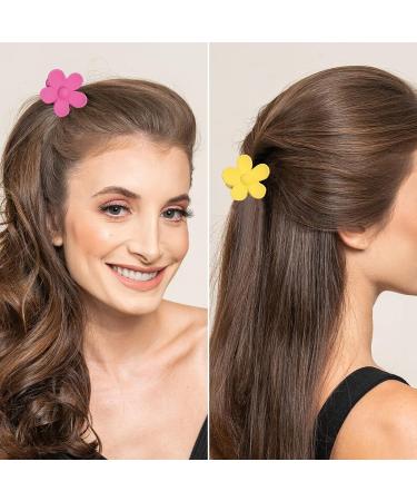 12PCS Matte Small Flower Hair Claw Clips for Women Girls - Strong Hold 1.33 Inch Mini Hair Claw Jaw Clips for Thick Thin Hair - Cute Hair Accessories - Buy Online on GoSupps.com