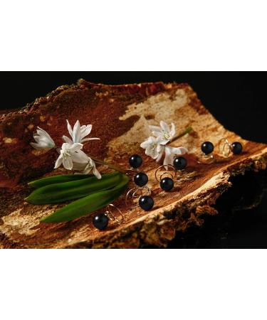 10 x Pearl Curlies - Black Hair Accessories for Brides - 8mm Bridal Hair Set - Buy Online on GoSupps.com