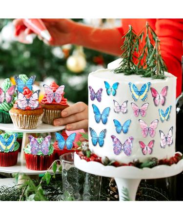 Buy Alegre Butterflies Tortendeco Edible Decorations | 40 Colorful Cake & Cupcake Toppers for Birthdays Weddings & Baptisms - International Shipping Available - Buy Online on GoSupps.com