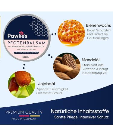Pawlies Paw Care for Dogs & Cats - Cracked Paw Balm Winter Protection & Healing Cream (50ml) - Buy Online on GoSupps.com