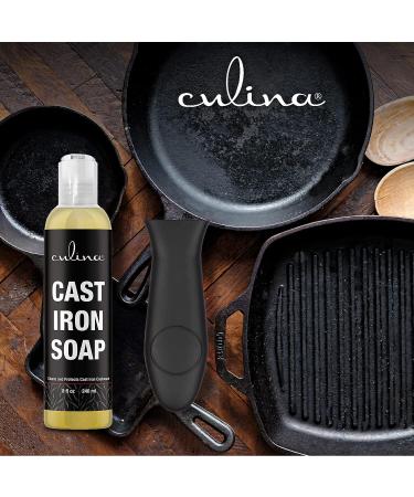 Culina Cast Iron Cleanser - Cleans & Protects Cast Iron Cookware Kosher Certified 8oz with Handle | Shop Internationally - Buy Online on GoSupps.com