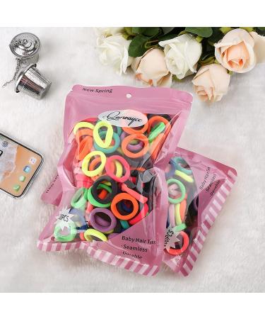 120PCS Baby Hair Ties - Cotton Toddler Hair Bands for Girls - Elastic Ponytail Holders by Nspring (Assorted Bright Colors) - 1 Inch Diameter - Buy Online on GoSupps.com