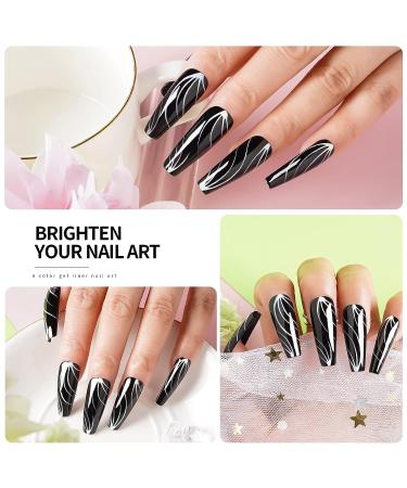 Painted Gel Nail Polish Set - Black & White Colors for Salon-Worthy Manicure at Home - Buy Online on GoSupps.com