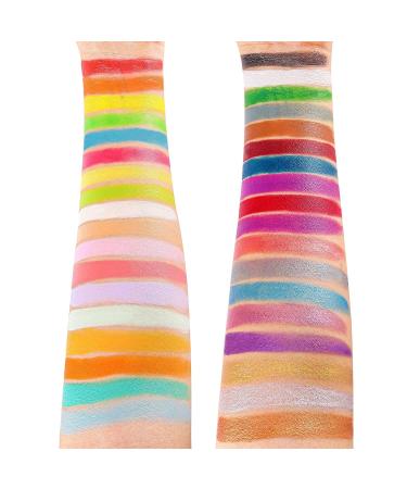 CCbeauty 36 Colors Face Body Paint Oil Palette with Green Brushes Kit | Professional, Non-Toxic, Hypoallergenic for Halloween, Cosplay, SFX | Adults & Girls - Buy Online on GoSupps.com