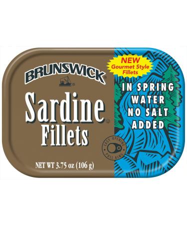 BRUNSWICK Wild Caught Sardine Fillets in Spring Water, 18 Cans, 3.75 Ounce (Pack of 18)
