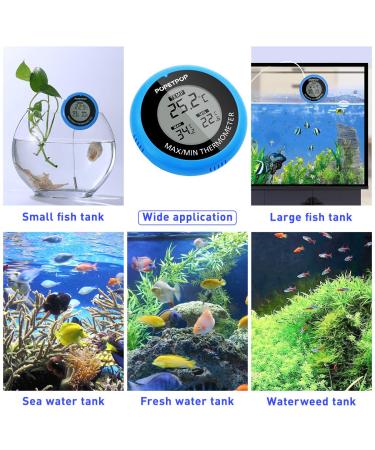 POPETPOP LCD Digital Aquarium Thermometer - High Precision Fish Tank Thermometer for Aquarium, Pond, Reptile & Turtle Habitats (Blue) - Buy Online on GoSupps.com