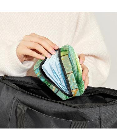 GIAPB Period Bag - Sanitary Napkin Storage & Travel Makeup Pouch - Vintage Wooden Design - Buy Online on GoSupps.com