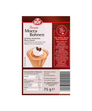 Premium Dark Chocolate Mocca Beans - 50% Cocoa Gluten-Free | 75g (4 Pack) for Cream Cakes & Coffee Desserts - International Shipping - Buy Online on GoSupps.com