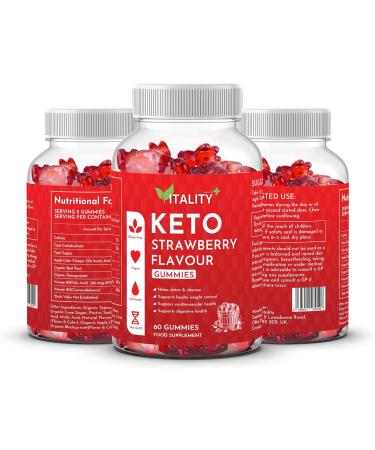 2 Pack Premium Keto Gummies Weight Loss Support Supplement - 120 Gummies Strawberry Flavour - Low Calorie Snacks - No Added Sugars - Appetite Control & Energy Boost - Vegan and Gluten Free - Buy Online on GoSupps.com