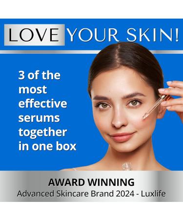 DERMAWORKS Skin Care Set | Vitamin C Retinol & Hyaluronic Acid Serums for Anti-Aging Brightening & Dark Spot Correction - Best Acne Treatment Face Serum - Buy Online on GoSupps.com