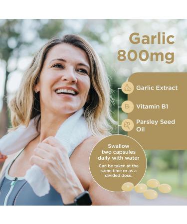 Healthspan Garlic 800mg (6 Months' Supply) - Supports Heart & Respiratory Health - Maintains Cholesterol - With Vitamin B1 - Vegan 360 Capsules - Buy Online on GoSupps.com