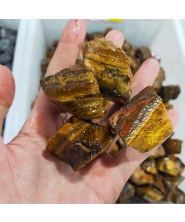 Natural Quartz Crystal Natural Tiger Eye Gravel Rough Stone Raw Stone Specimen Irregular Crystal Home Decor Home Office Decor ningxiao (Size : 500g)