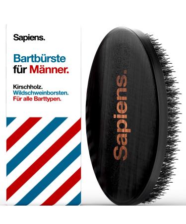 Sapiens Barbershop Bartbrush men - wild boar bristle beard brush for all beard types - pocket format ideal for beard care - Perfect for beard oil and beard balm - Boar Bristle Beard Brush for Men - Buy Online on GoSupps.com