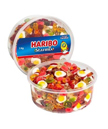 Mixed Gummies Sweets Hamper Tub - Fruit & Cola Flavour Jelly Sweets Bulk Buy 1.4 kg with Topline Card. Christmas Gifts for Stocking Fillers Secret Santa Gifts or Party Bag Fillers.