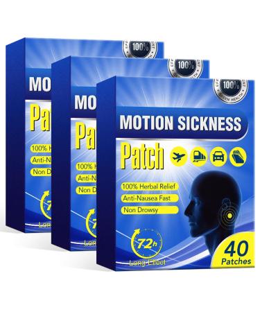 AIQIUSHA Motion Sickness Patch 72h Long Effect - Works to Relieve Vomiting Nausea Dizziness & Other Symptoms Resulted from Sickness of Cars Ships Airplanes Cruise Trains (120 Patches)