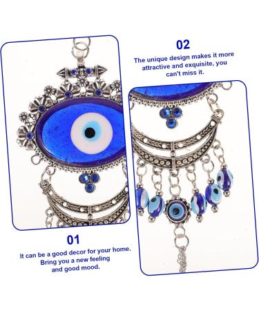 Alipis Blue Pendant Ornament Keychain Blue Home Decor Hamsa Wall Hanging Adornment Devil Eye Blue Eyes Car Blue 20X9CM - Buy Online on GoSupps.com