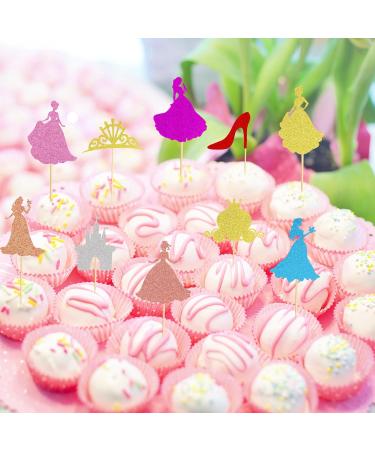 Arthsdite 30Pcs Princess Cupcake Toppers Crown Castle Girl High Heel Cake Toppers Decorations Birthday Fruits Picks for Princess Girl Baby Shower Theme Party Decoration New Princess - Buy Online on GoSupps.com