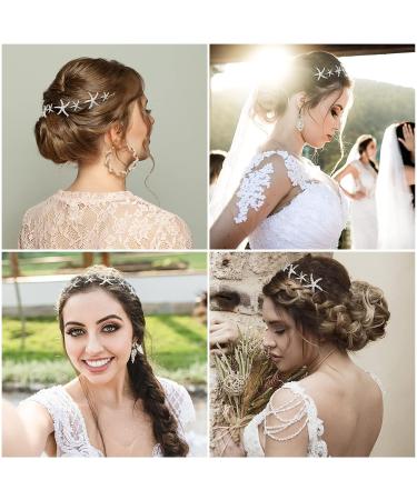 Bridal Hair Accessories - Starfish Headband for Beach Wedding (Silver) - Buy Online on GoSupps.com