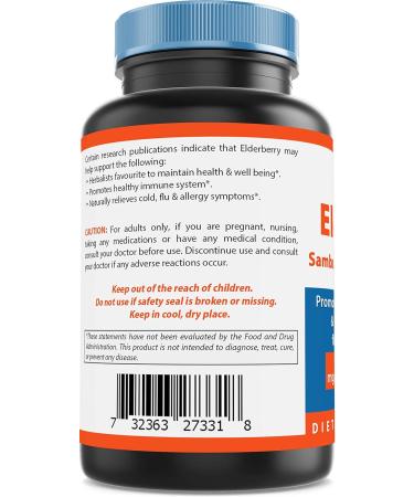 Nova Nutritions Elderberry Sambucus Nigra Extract 5000mg - 120 Veg Capsules, Cold flu & Allergy Relief, Immune Support - Buy Online on GoSupps.com