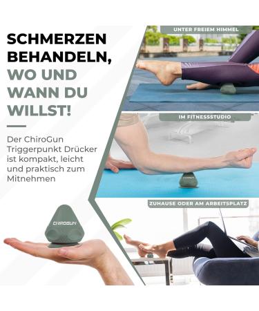 Chirogun Trigger Point Presser | Suction Cup & Bag | Self-Massage for Neck Back & Shoulder Pain Relief | Digital Instructions | Deep Tissue Massage Ball - Nordic Green - Buy Online on GoSupps.com