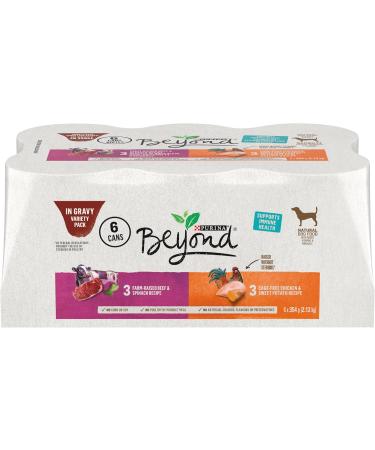 Beyond Simply Natural Dry Dog Food Farm-Raised Chicken & Whole Barley- 10.8 kg Bag & Natural Wet Dog Food in Gravy Variety Pack 2 Flavours - 354 g Can (6 Pack) 10.8 kg (Pack of 1)+ 354 g (Pack of 1) - Buy Online on GoSupps.com