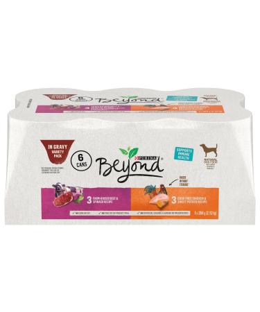 Beyond Natural Wet Dog Food in Gravy Variety Pack 2 Flavours - 354 g Can (6 Pack) PET_FOOD
