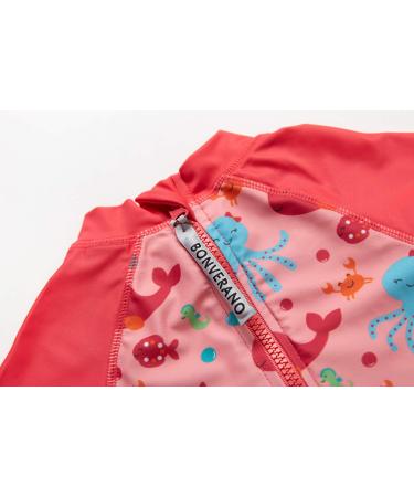 BONVERANO Baby Girls Sunsuit UPF 50+ One Piece with Sun Hat - Watermelon Red, 6 Months - Buy Online on GoSupps.com