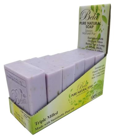 Bela Bath & Beauty Lavender & Flower Triple French Milled Moisturizing Soap Bars - 6 Pack, 3.3 oz. Each | Natural Ingredients - Buy Online on GoSupps.com