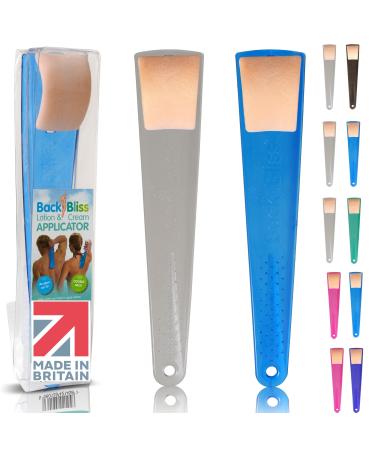Made in Britain 2 Pack Effortless Application Lotion with BackBliss Easy Reach Back Lotion Applicator for Men and Women - Clear/Blue