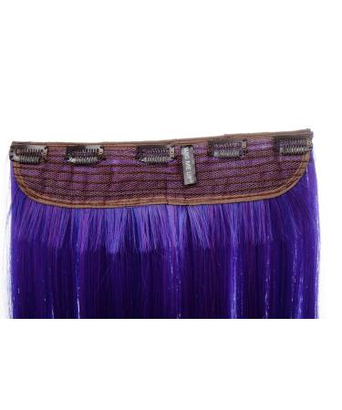 WIG ME UP - 25x60 cm Wide Hair Part Extension - Neon Violet & Blue Clip-In 5 Clips - Colorful Two-Tone Hair Extension for Vibrant Styles - Buy Online on GoSupps.com