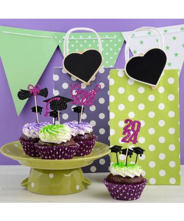 36 Pack Graduation Cupcake Toppers 2024 Glitter Class Of 2024 Cupcake Toppers 2024 Cupcake Toppers Graduation Cupcake Picks Graduation 2024 for Graduation Party Decorations 2024 Purple - Buy Online on GoSupps.com