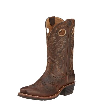 Ariat Heritage Roughstock Western Boot - Men's Square Toe Leather Work Boot 11 Brown Oiled Rowdy