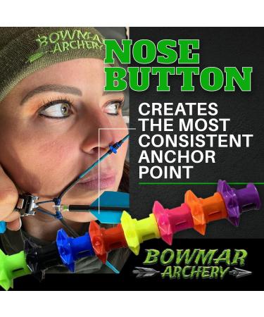 Bowmar Archery Nose Button - Extremely Light Weight - Creates Consistent Anchor Point - Two Sizes Included (Pink/Black) - Buy Online on GoSupps.com