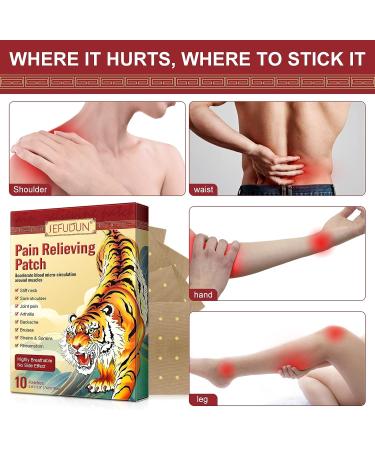 Pain Relieving Chinese Tiger Patch for Shoulder, Back, Knee, Joint & Muscle - 10 PCS - Buy Online on GoSupps.com