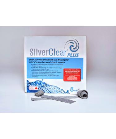 SilverClear PLUS 2cm x 30cm Professional Care Antibacterial Silver Rope Dressings - 2 Pack