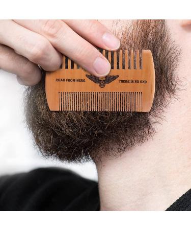 Skull Wings Design Wooden Beard Comb Kit - Handmade Gifts for Men - Dad & Mustache Grooming Set (2 Pcs) - Buy Online on GoSupps.com