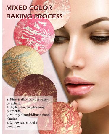  Lestpola Shimmering Pink and Silver Blush Powder Rich Color Water Resistant and Sweat Resistant Durable Suitable for Different Skin Types 14g-05# - Buy Online on GoSupps.com