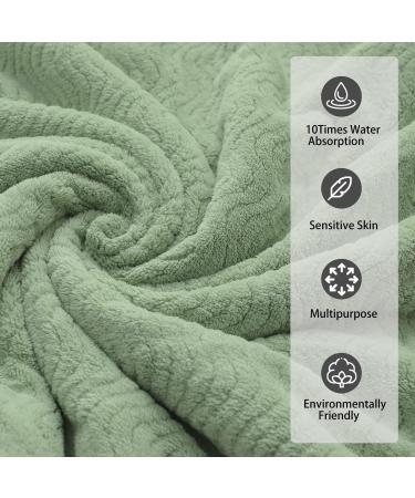 Green Microfiber Washcloths Set - 4 Pack 13x13 - Highly Absorbent & Quick Dry Towels for Bathroom, Spa, Shower, Gym - Premium Quality - Buy Online on GoSupps.com