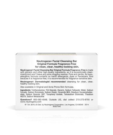 Neutrogena Facial Cleansing Bar 3.5 oz - Deep Clean & Hydrate Skin - Buy Online on GoSupps.com