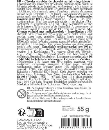 ScrapCooking 7464 Silver Beads XXL 55 g Edible Food Decoration Sprinkles Chocolate Milk & Silver for Desserts Cakes Logs Christmas Birthday - Buy Online on GoSupps.com