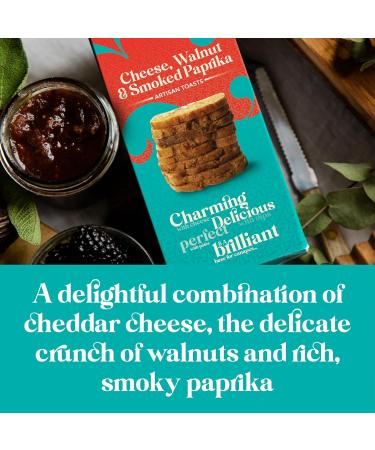 Belle & Wilde Cheese Walnut & Smoked Paprika Artisan Toasts | Handcrafted With No Preservatives I Suitable For Vegetarians & 100% Gluten Free | Perfect With Cheese Dips & P t s - Buy Online on GoSupps.com