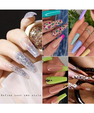 500 Pieces Acrylic Artificial Nail Tips - Ballerina Press-On Nails in 10 Sizes with Clear Box Nail Glue & Brush | International Shipping - Buy Online on GoSupps.com