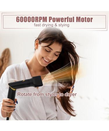 VOCOSTE 5-in-1 Hot Air Brush - Detachable Hair Dryer Volumizer & Styler Combo | Black Gold Tone - Buy Online on GoSupps.com
