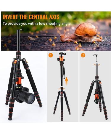 VICTIV 80 Camera Tripod - Aluminum Heavy Duty DSLR Tripod for Travel with 360 Ball Head and Carry Bag - Professional Tripod for Canon Nikon - AT40 Orange - Buy Online on GoSupps.com