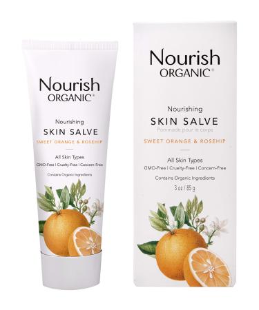Nourish Organic | Nourishing Skin Salve - Sweet Orange & Rosehip | GMO-Free, Cruelty Free, USDA Certified Organic (3oz)