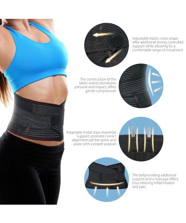 ORTONYX Back Brace for Men & Women - Lumbar Support Belt for Herniated Disc Sciatica & Scoliosis - Breathable Neoprene-Free Fabric - M/L (31.5"-39.4") - Pain Relief & Comfort - Buy Online on GoSupps.com