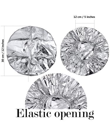 12 Pack Reusable Aluminum Foil Conditioning Caps - 12 Inch Silvery | Home & Salon Hair Processing Caps for Coloring - Shower Cap Included - Buy Online on GoSupps.com