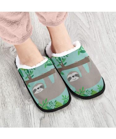 Shop Mnsruu Palm Sloth Jungle Home Slippers | Slipproof Slippers for Men UK8-11 | Ideal for Home Hotel Spa & Travel - Multicolored - Buy Online on GoSupps.com